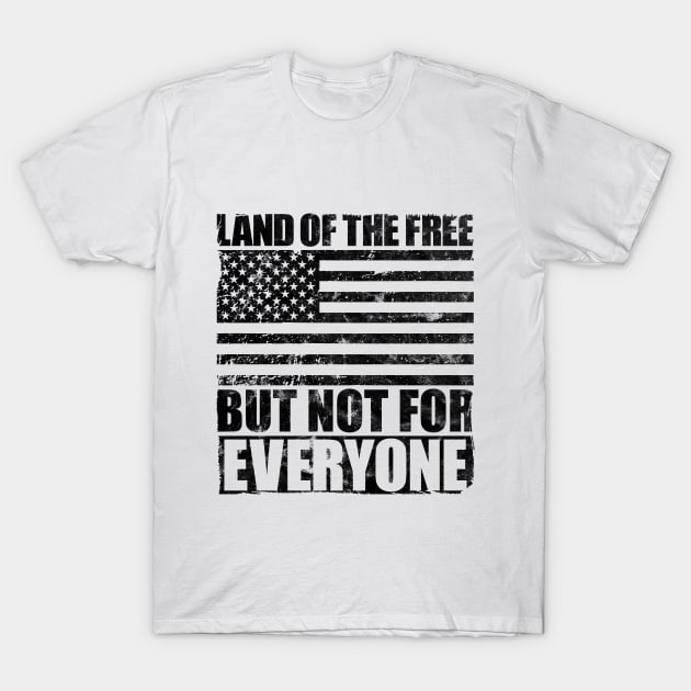 Land Of The Free American Flag Anti Racism & 4th of July Gift T-Shirt by Keetano